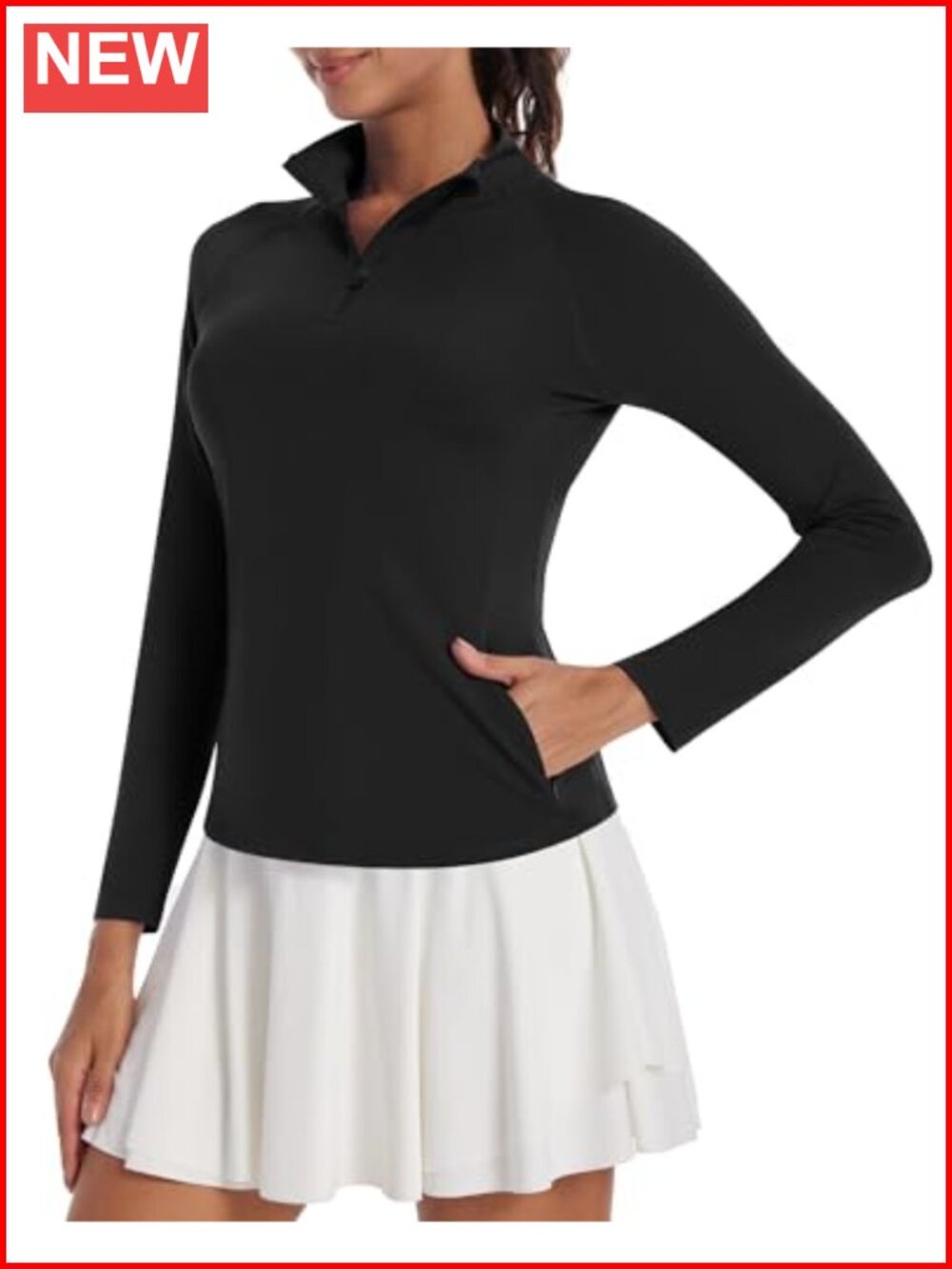 Women's Quarter Zip Pullover Long Sleeve UPF 50 Athletic Golf Tennis Top